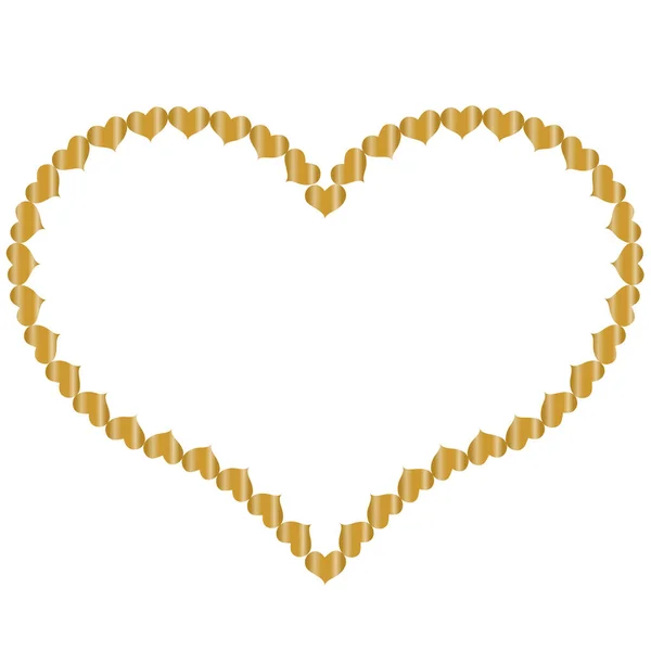 Рамка Форме Сердца Мелкого Золота Сердца — стоковый вектор