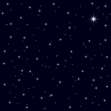 starry night sky of Christmas night clipart