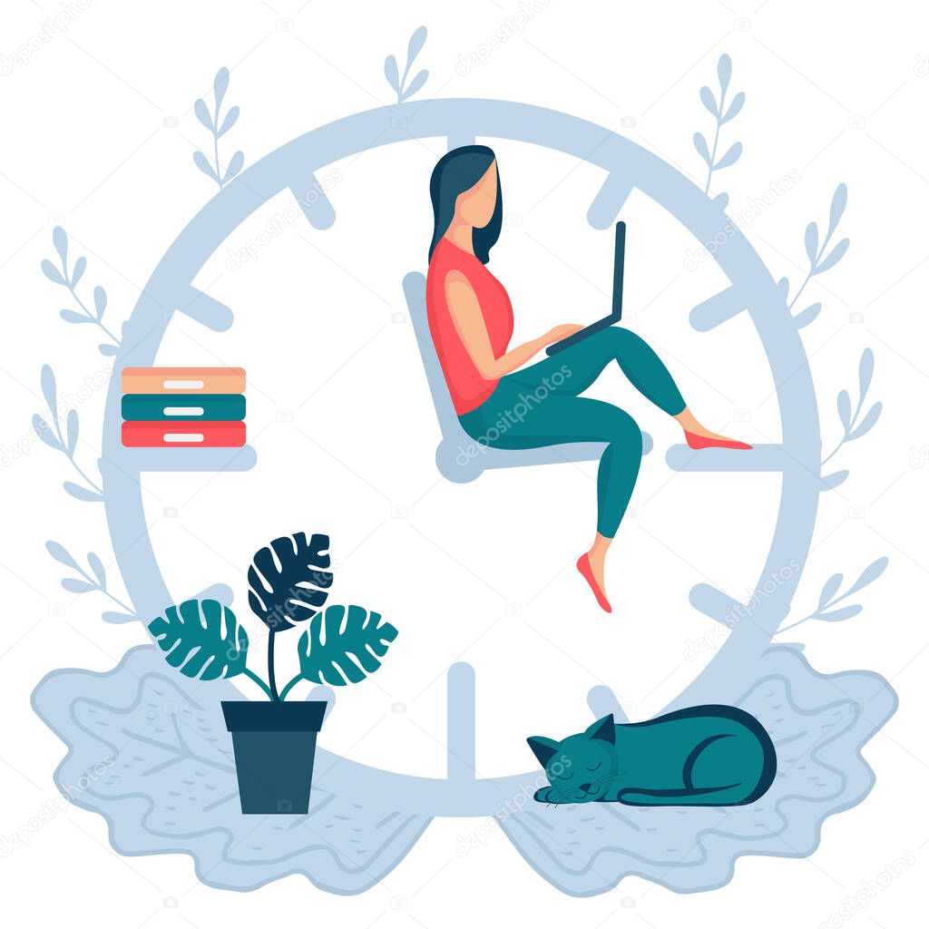 woman sitting clock arrows 5