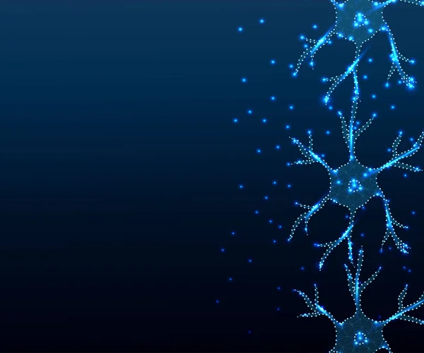 Νευρώνας Αστέρας Πολύγωνο Μπλε Ground — Διανυσματικό Αρχείο
