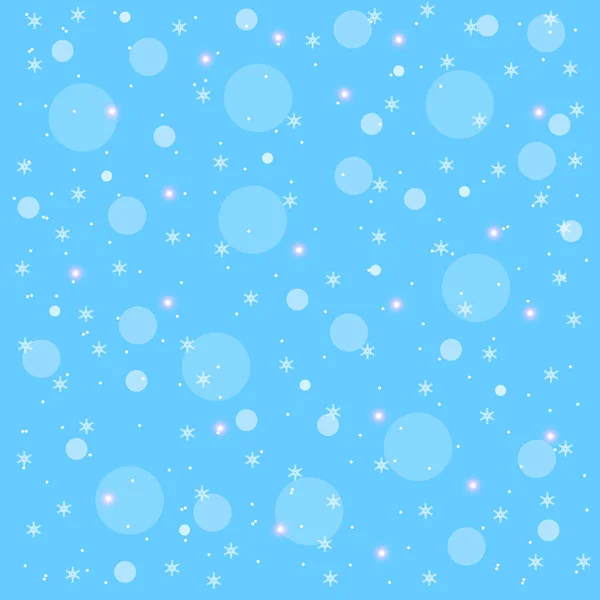 Weihnachten Blauer Hintergrund Mit Schneeflocke Und Weißen Kreisen — Stockvektor