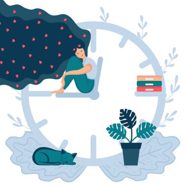 Oturan kadın saat 8 okları