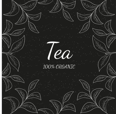 Yeşil çay, şablon çizimi.