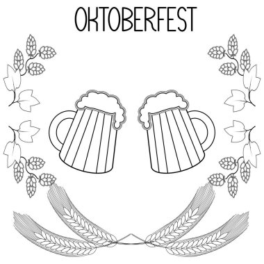 İki kupa bira, arpa, hop, Ekim Festivali