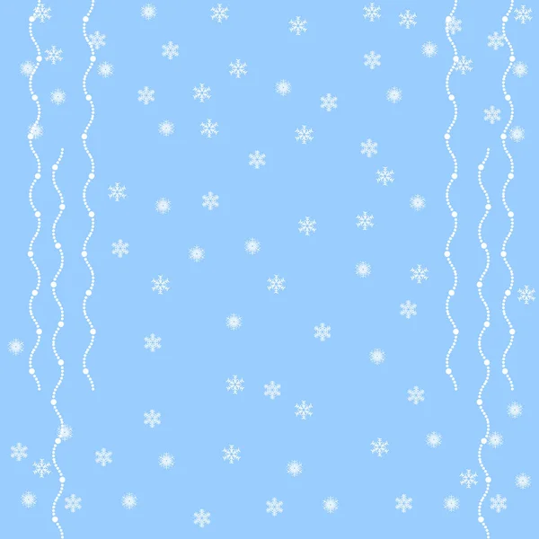 Kerst Achtergrond Met Sneeuwvlokken Witte Slingers — Stockvector