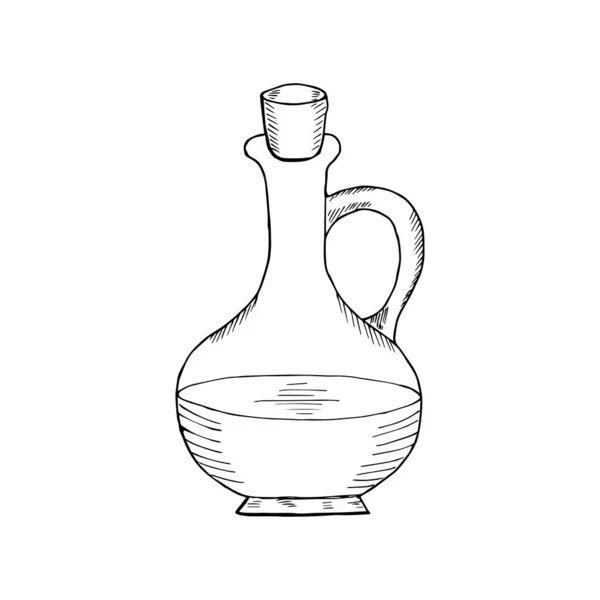 Jarra Vaso Líquido Con Tapón Corcho — Vector de stock