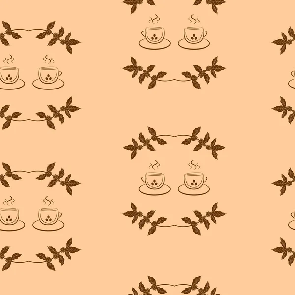 Kusursuz kompozisyon dalları ve kahve fincanları.