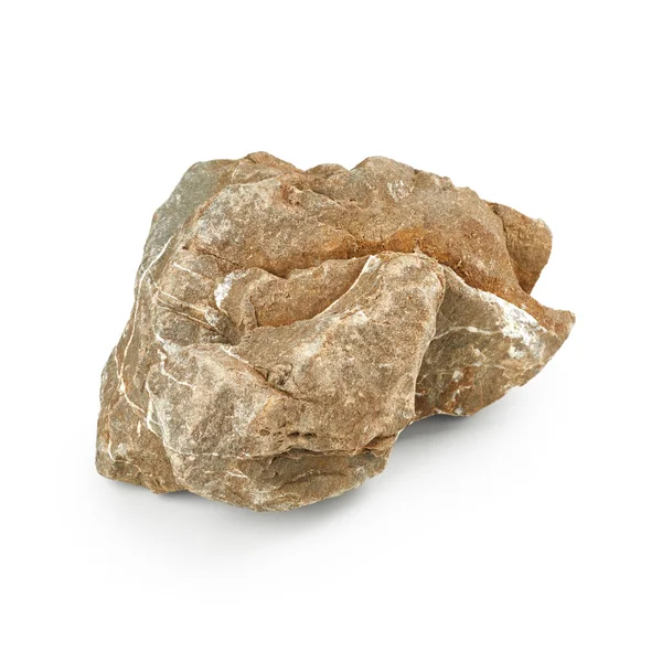 Roccia Isolata Sfondo Bianco — Foto Stock