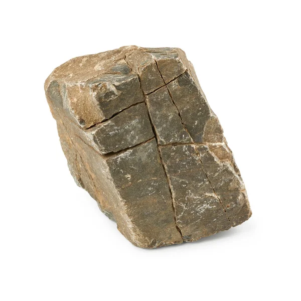 白い背景に分離されたベージュの石 — ストック写真
