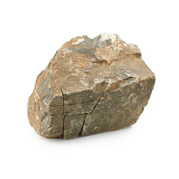 Beżowy Kamień Białym Tle — Zdjęcie stockowe