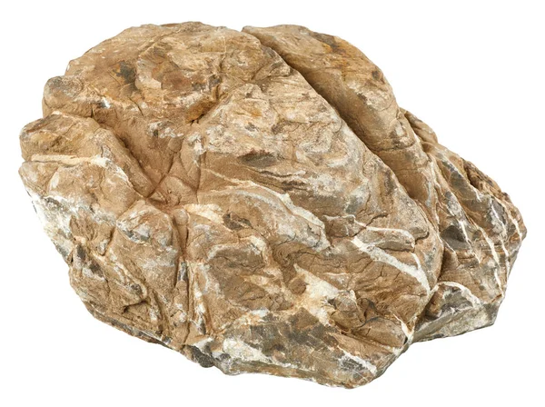 白い背景に分離されたベージュの石 — ストック写真
