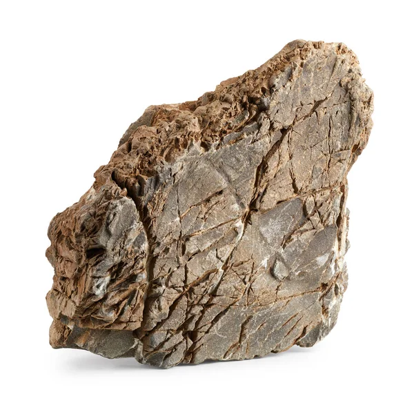 Roccia Isolata Sfondo Bianco — Foto Stock