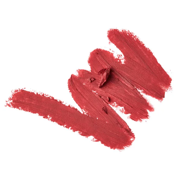 Smudged Lipstick Isolated White Background — Stock Photo, Image