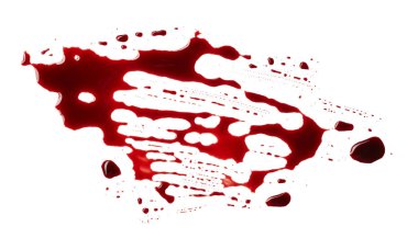 Blood splatter isolated on white background clipart