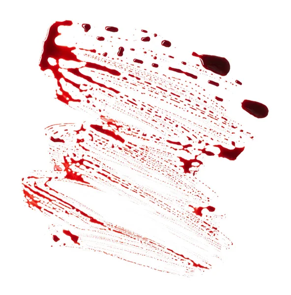 Червона Пляма Крові Ізольована Білому Тлі — стокове фото