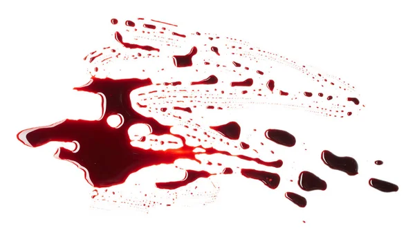 Macchia Sangue Rosso Isolato Sfondo Bianco — Foto Stock
