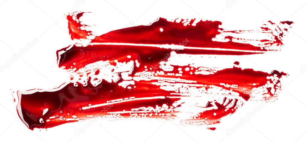 Blood splatter isolated on white background