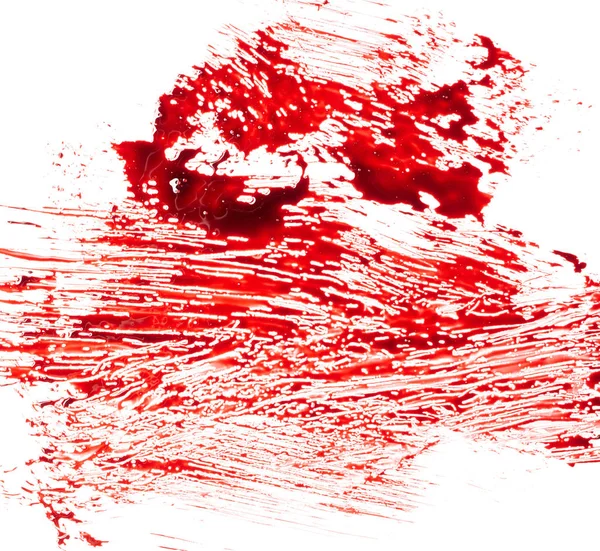Salpicadura Sangre Aislada Sobre Fondo Blanco — Foto de Stock