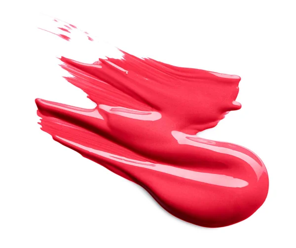 Coup Rouge Lèvres Liquide Isolé Sur Fond Blanc — Photo