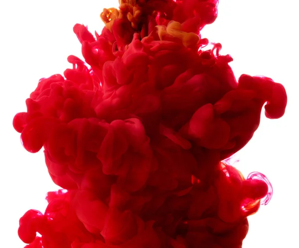 Rote Tinte Wasser Isoliert Auf Weißem Hintergrund — Stockfoto