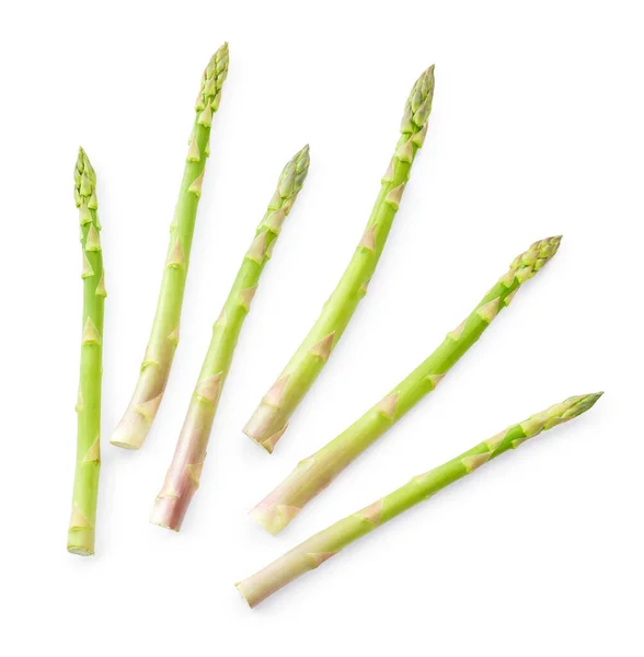 Verse Asperges Geïsoleerd Witte Achtergrond — Stockfoto