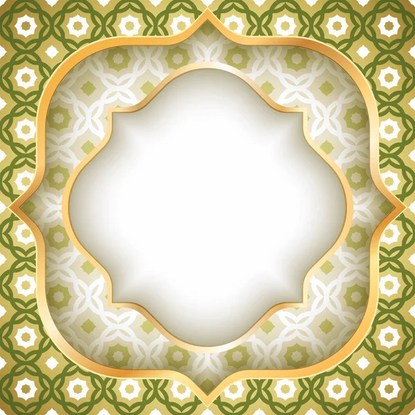 Ramazan Için Vektör Tebrik Kartı Arapça Geometrik Pıtırtı Altın Afiş — Stok Vektör
