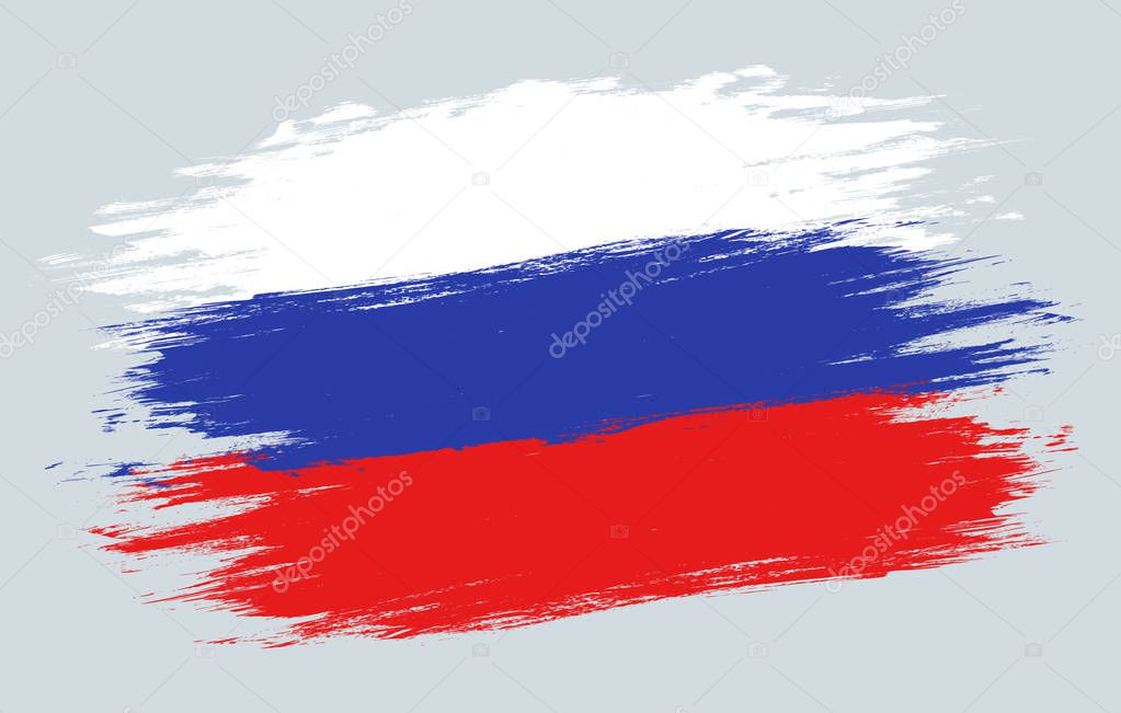 Vector vintage Russian flag. 
