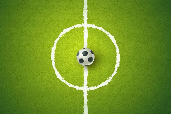 Pelota Fútbol Vectorial Campo Verde Pelota Fútbol Sobre Hierba Verde — Archivo Imágenes Vectoriales