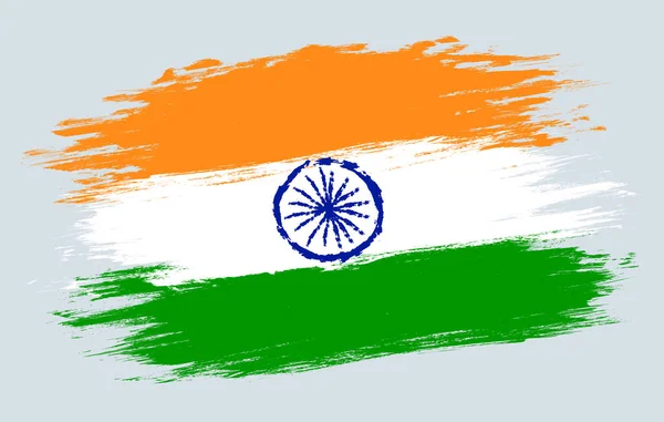 Vector Vintage Indiska Flaggan Ritning Indiens Flagga Indien Självständighetsdagen — Stock vektor