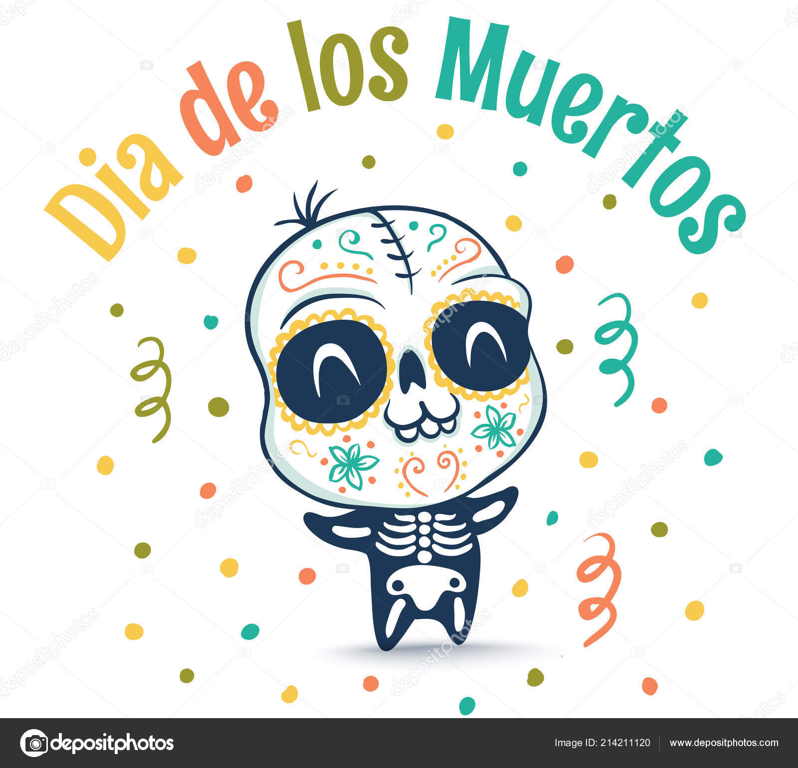 Image vectorielle Vector Kawaii Costume Squelette Pour Dead Day Dia Los  Muertos par ©serazetdinov - 214211120, image size:1600x1540
