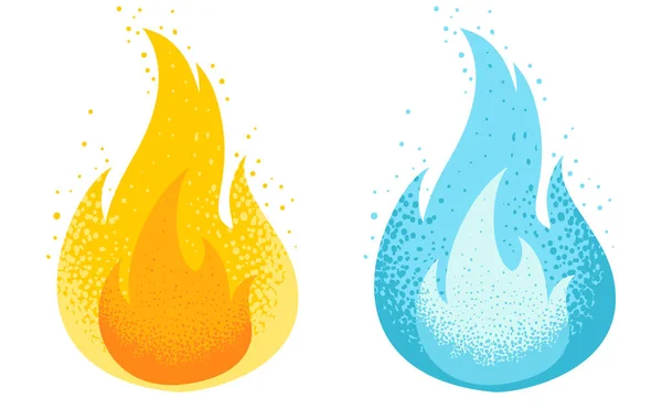 Vector Set Two Icons Fire Template Flame Games — Stock Vector