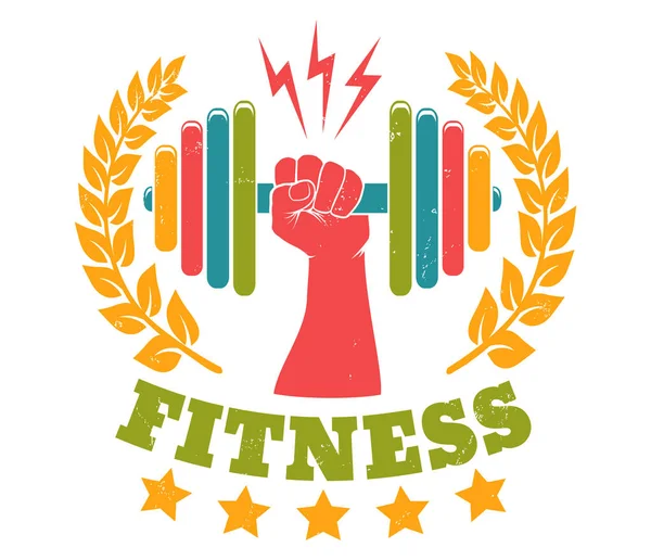 Logo Vintage Vectoriel Pour Gymnase Fitness Emblème Rétro Pour Gymnase — Image vectorielle