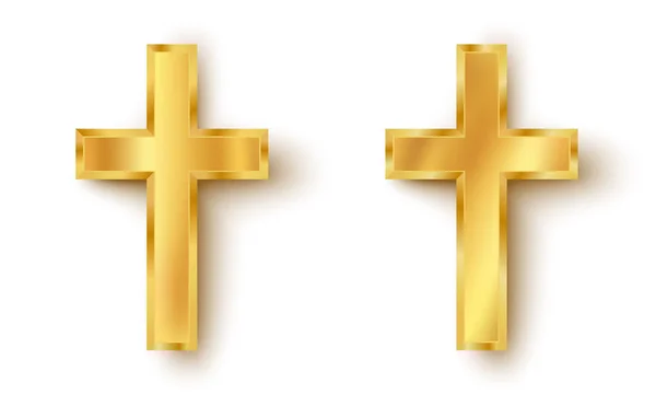 Vector Set Icons Golden Cross Golden Cross — Stock Vector