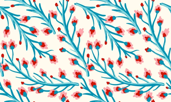 Vecteur Vintage Motif Floral Sans Couture Avec Petites Fleurs Vintage — Image vectorielle