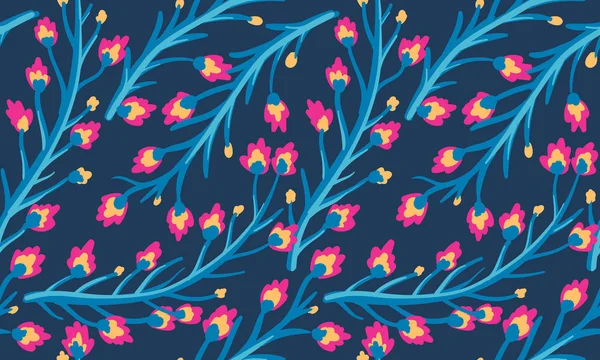 Vector Vintage Padrão Sem Costura Floral Com Pequenas Flores Padrão — Vetor de Stock