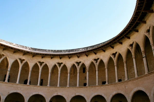 Burgbögen Mit Säulen Bellver Burg Mallorca — Stockfoto