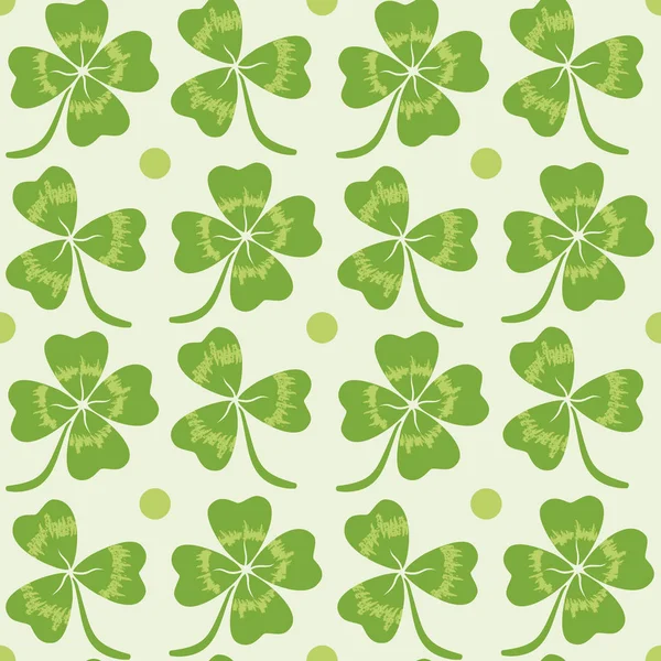 Vintage Vector Naadloze Patroon Met Lucky Clover Retro Patroon Met — Stockvector