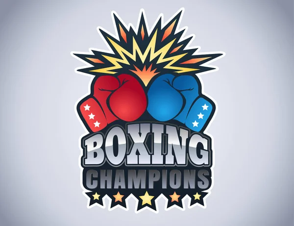 Vector Vintage Emblem Boxing Gloves Sport Logo Boxing — Stock Vector