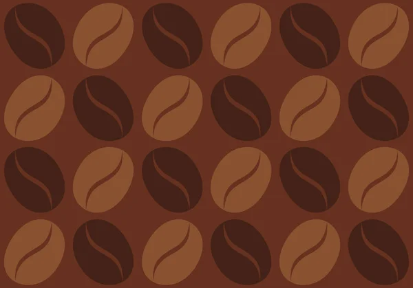 Vector Seamless Pattern Coffee Beans Retro Pattern Coffee Bean — Stock Vector