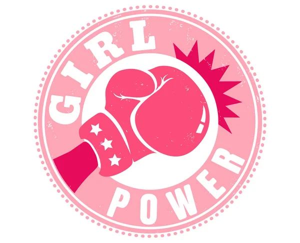 Retro-Emblem für das Frauenboxen — Stockvektor