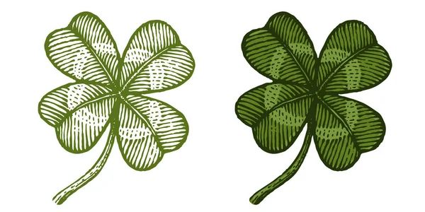 Винтажный зеленый клевер — стоковый вектор