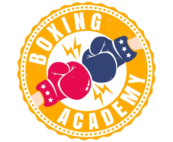 Ρετρό Αθλητισμός λογότυπο για εγκιβωτίζοντας ακαδημία — Διανυσματικό Αρχείο