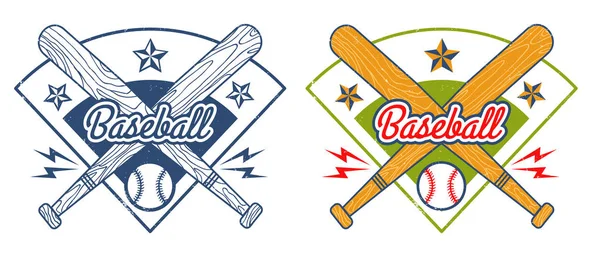 Vintage emblema vectorial para béisbol — Vector de stock