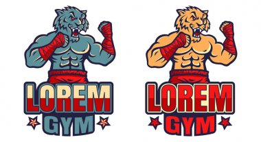 Vector set sport logos with tiger clipart
