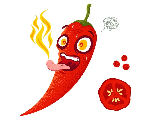 Kreslený červený chili — Stockový vektor