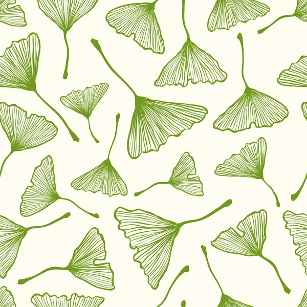 Ginkgo biloba yaprakları ile desen — Stok Vektör