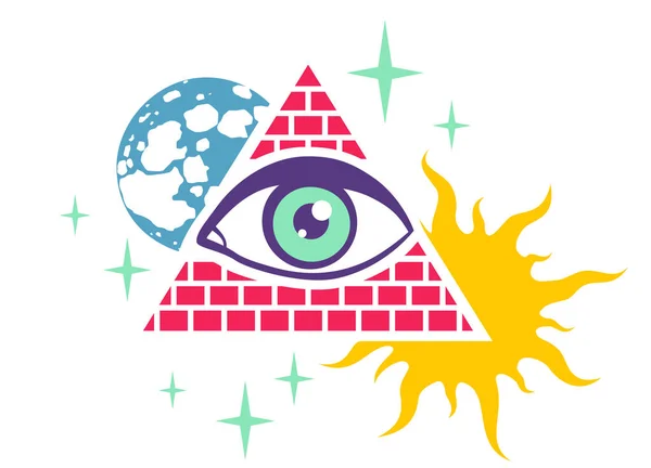 Pyramide und Auge — Stockvektor