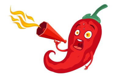 kırmızı megafon ile biber biber