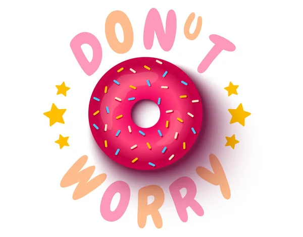 Poster met donut — Stockvector