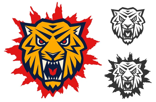 Logotyp med chef för en Tiger — Stock vektor
